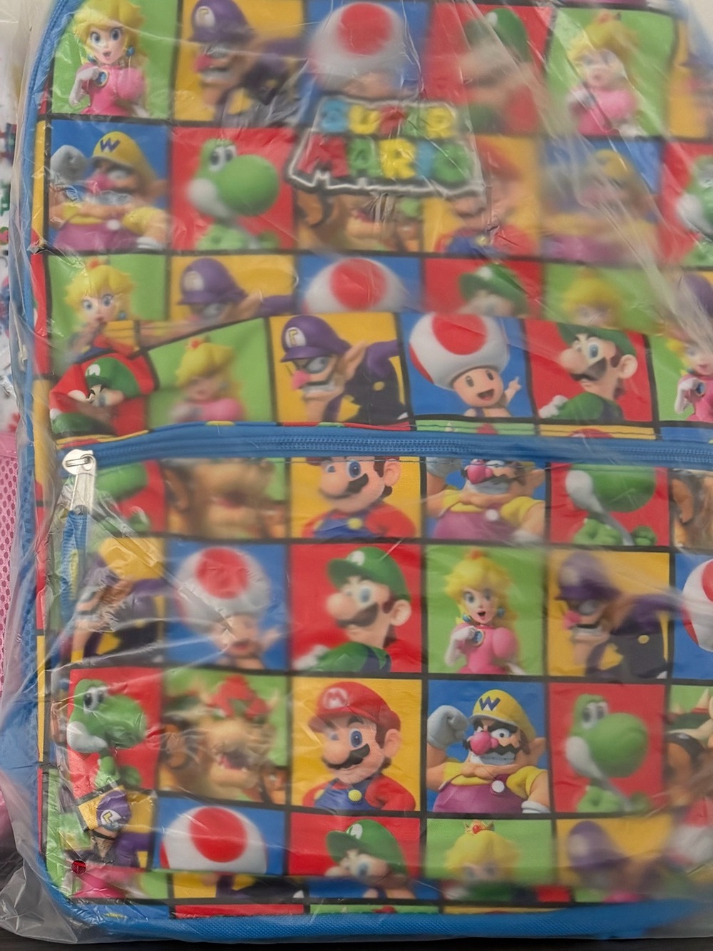 Nintendo Kids Backpack with Multicolor Super Mario Character Grid